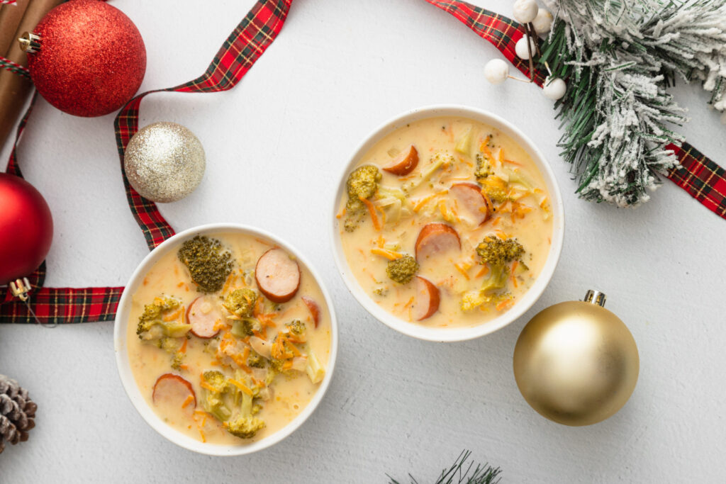 CHICKEN SAUSAGE BROCCOLI CHEDDAR SOUP