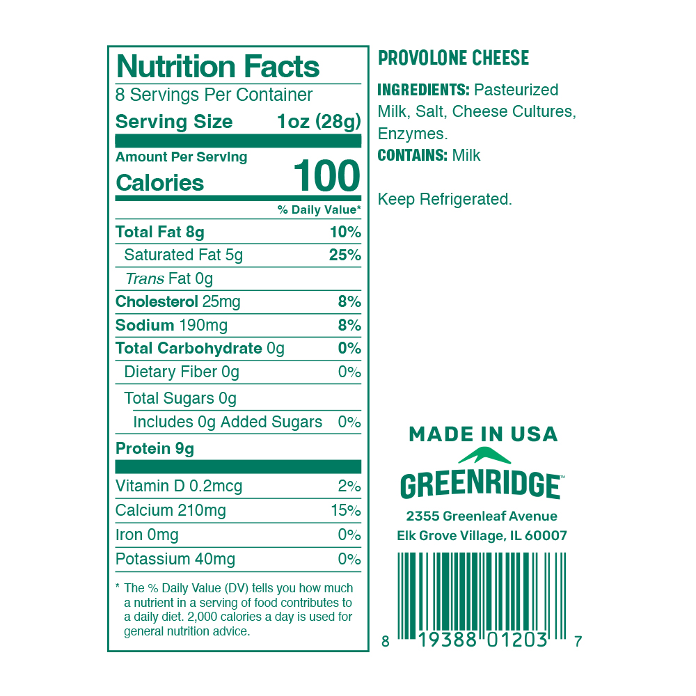 Greenridge Sliced Provolone Cheese