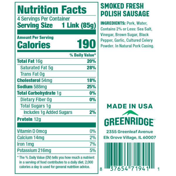 Smoked Fresh Polish Sausage - Image 2