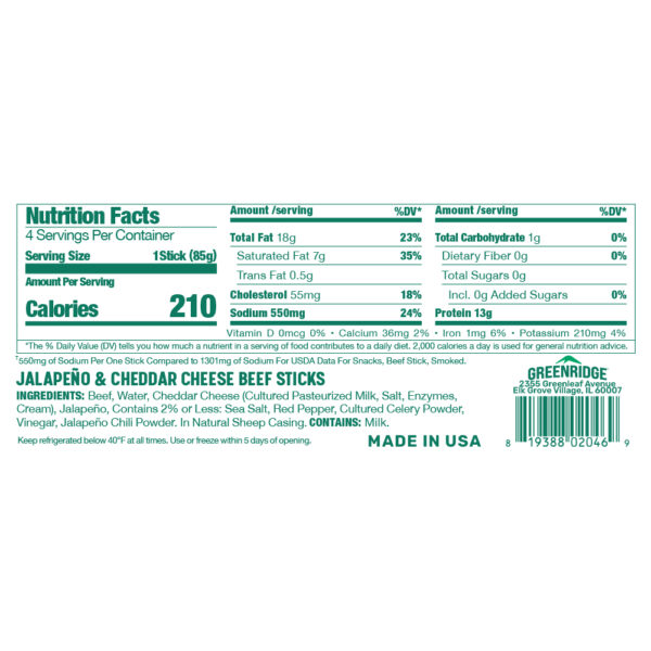 Jalapeño & Cheddar Cheese Beef Sticks - Image 2