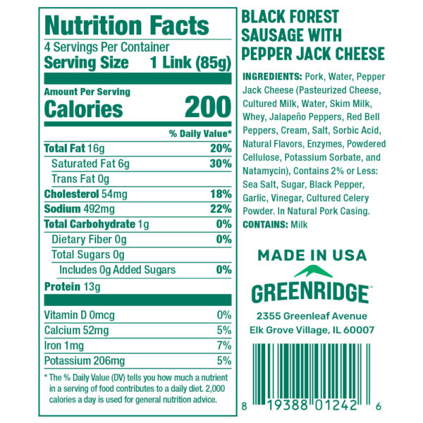 Black Forest With Pepper Jack Cheese Sausage - Image 2