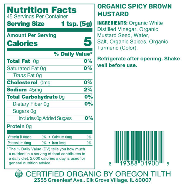 Organic Spicy Brown Mustard - Image 2