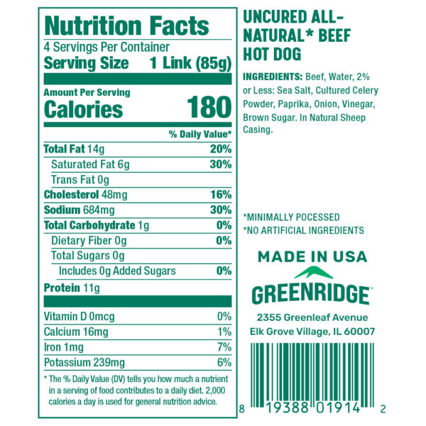 Uncured All-Natural Beef Hot Dog - Image 2